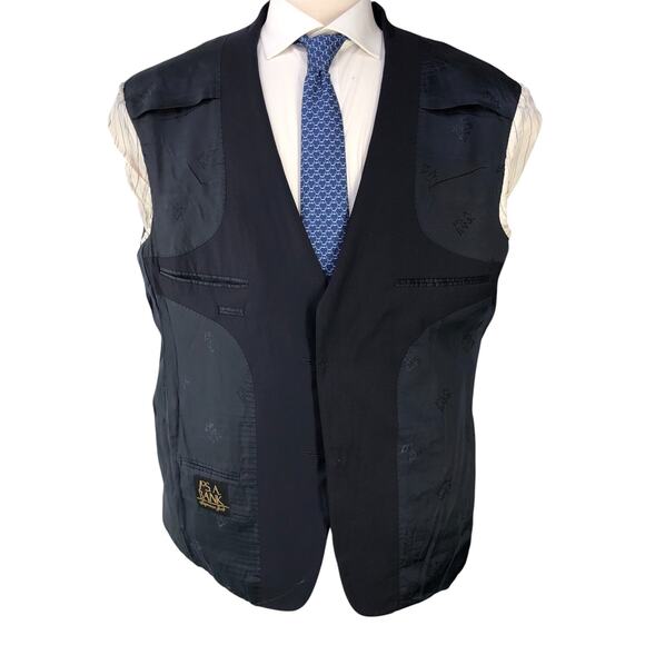 Jos A Bank Signature Gold Mens Size 42R Blazer Jacket Classic Navy Gold Buttons - Picture 11 of 16